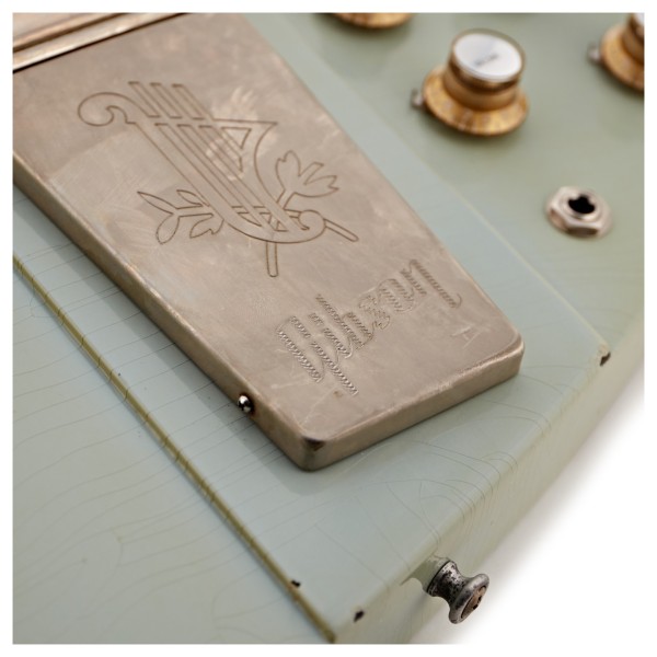 Gibson Custom 1963 Firebird V Maestro Vibrola Heavy Aged, Antique Frost Blue #403303 - tailpiece