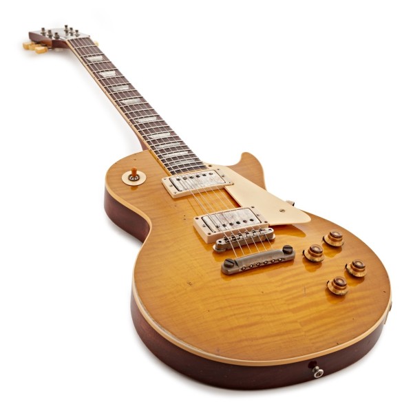 Gibson Custom 1959 Les Paul Standard Reissue Heavy Aged, Green Lemon Fade #951576 - angled shot