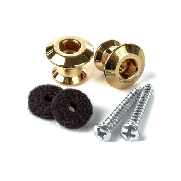 Dunlop Straplock Set - Dual Design - Gold