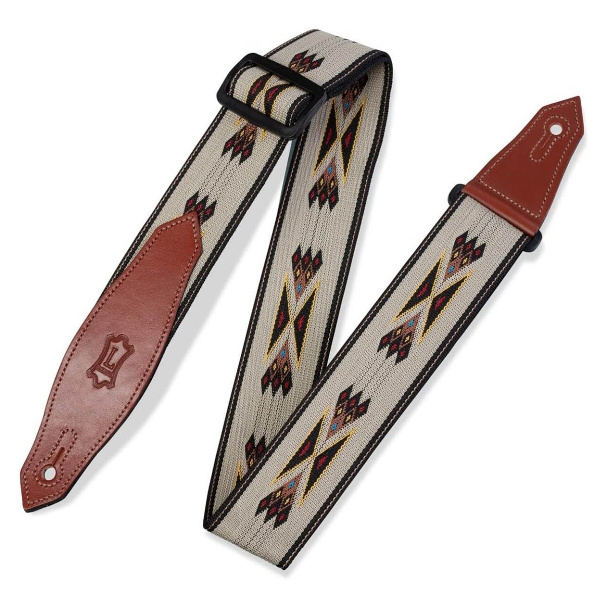 Click to view product details and reviews for Levys Tribal Rhythms 2 Jacquard Weave Guitar Strap Arrows With Veg Tan Leather.