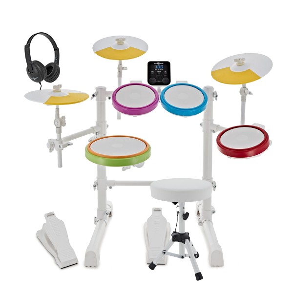 Junior Electronic Drum Kit with Headphones and Stool by Gear4music