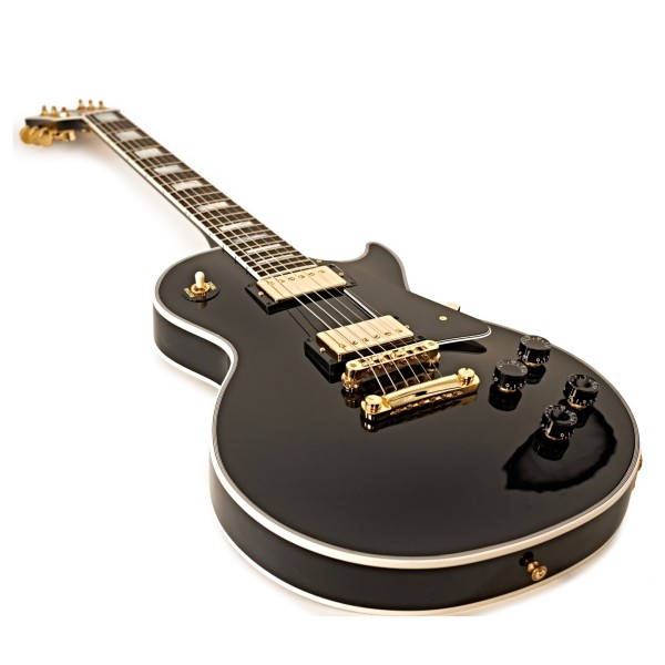 Gibson Custom Les Paul Custom, Ebony #CS501352 - angled shot