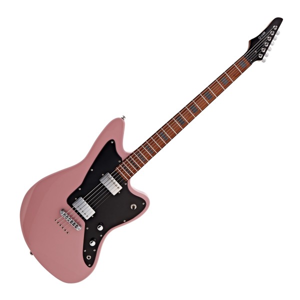 G4M 638 Baritone VI Electric Guitar, Pink at Gear4music