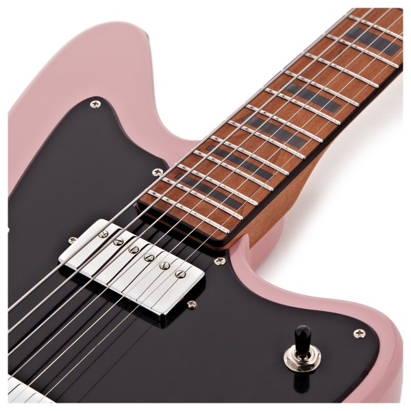 G4M 638 Baritone VI Electric Guitar, Pink at Gear4music