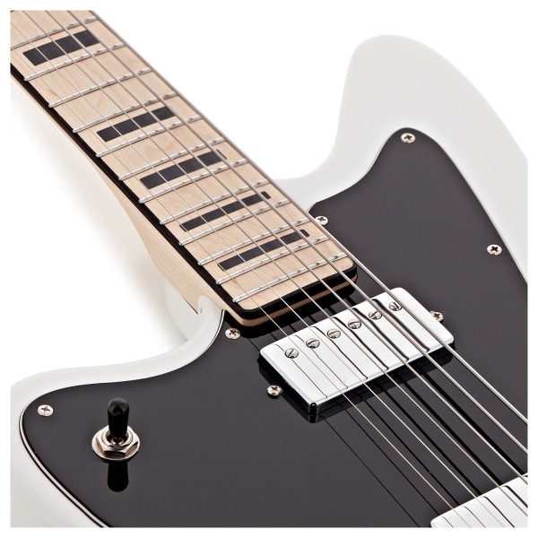 G4M 638 Left Handed Baritone VI Electric Guitar, White at Gear4music
