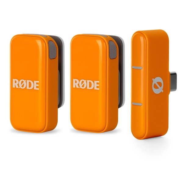 Rode Wireless Micro USB-C Wireless System, Orange - Transmitters and Reciever 