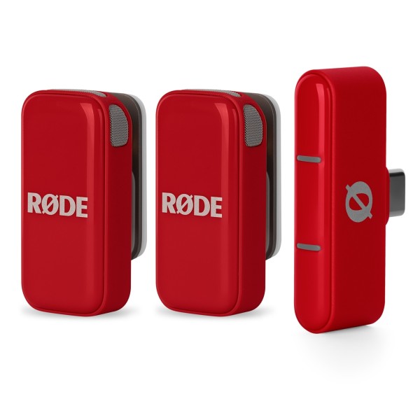 Rode Wireless Micro USB-C Wireless System, Red - Transmitters and Reciever