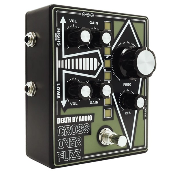 Death By Audio Crossover Fuzz Savage Dual-Band Fuzz Pedal - left diagonal