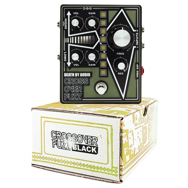 Death By Audio Crossover Fuzz Savage Dual-Band Fuzz Pedal - pedal and box