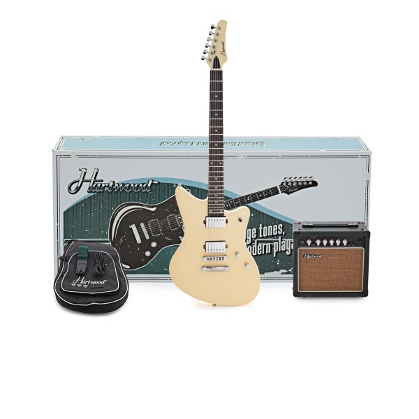Hartwood Charger Origin Guitar Pack, Vintage White