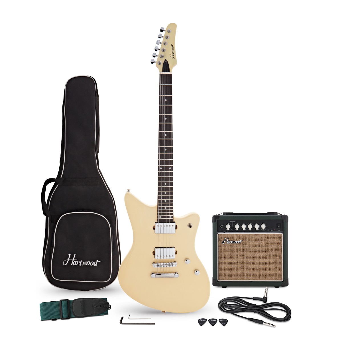 Click to view product details and reviews for Hartwood Charger Origin Guitar Pack Vintage White Nearly New.