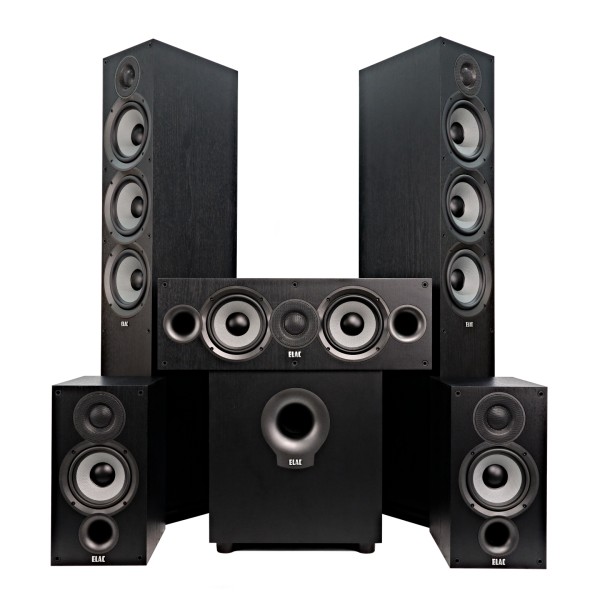 ELAC Debut F6.2 5.1 Speaker Package, Black Ash 