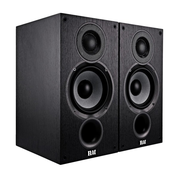 ELAC Debut B5.2 Bookshelf Speaker (Pair), Black Ash - angle