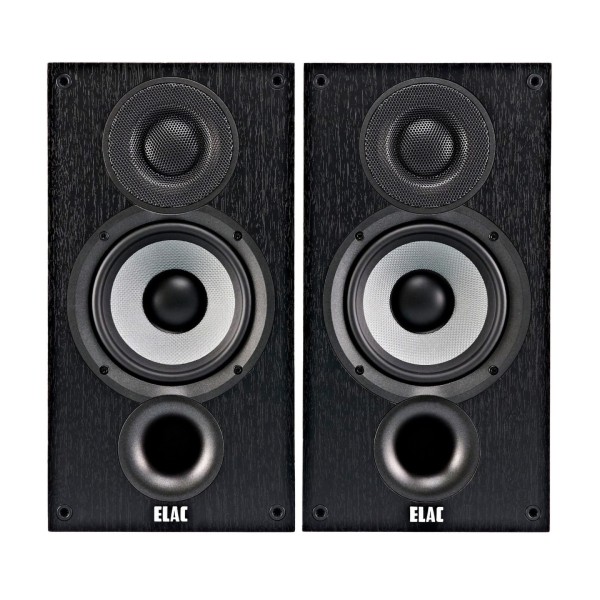 ELAC Debut B5.2 Bookshelf Speaker (Pair), Black Ash - front 
