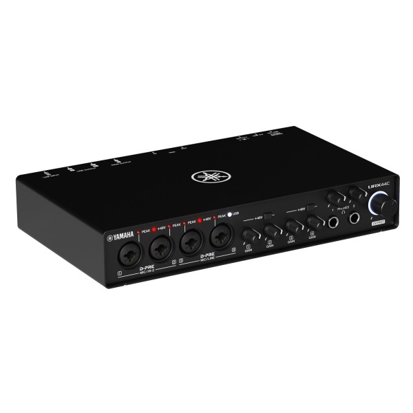 Yamaha URX44C Recording and Streaming Audio Interface, Left Angle