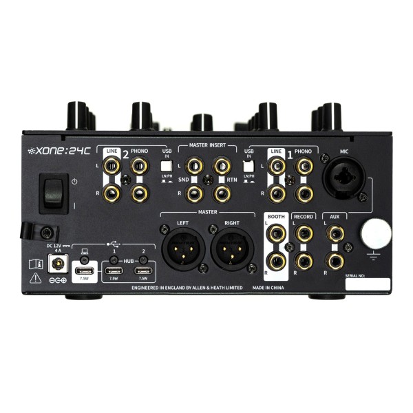 Allen & Heath Xone:24C DJ Mixer with Soundcard, Rear