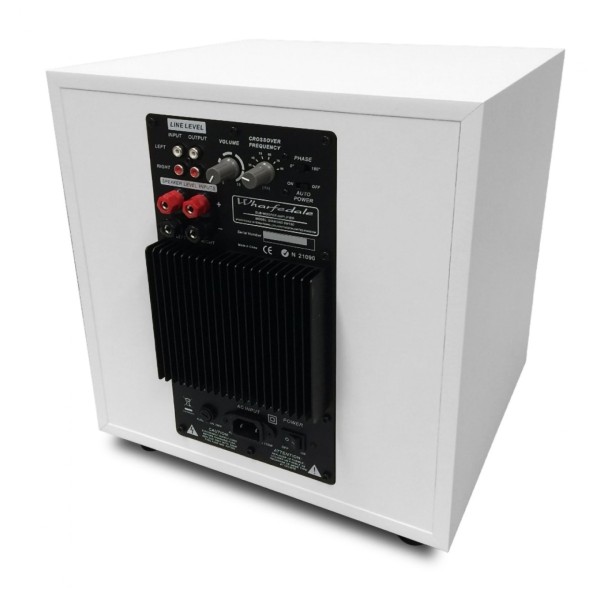 JBL MA710 AV Receiver & Wharfedale Diamond 9.1 5.1 Speaker Package, White - sub rear 