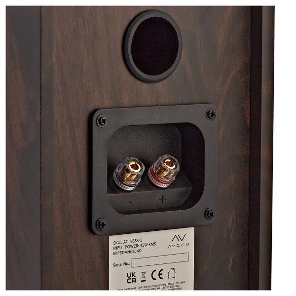 AVCOM 5" Bookshelf Speaker, Pair, Walnut