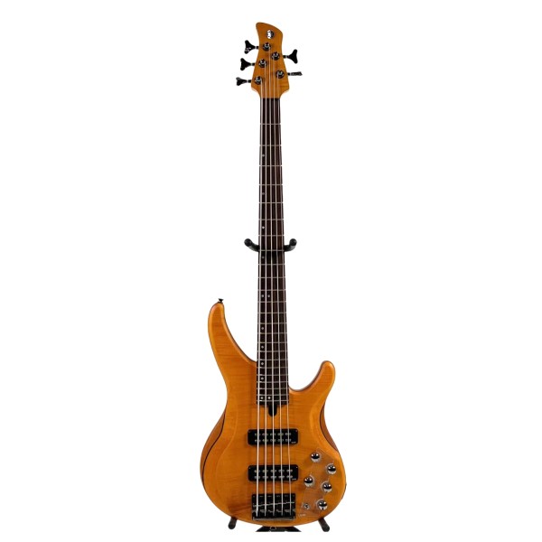 Yamaha TRBX605FM 5 String Bass, Matte Amber