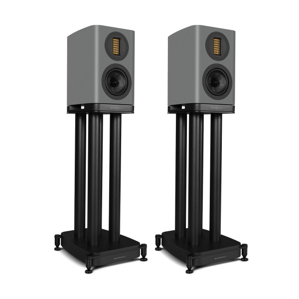 Wharfedale EVO 5.1 Bookshelf Speakers (Pair), Lunar Grey with Stands 