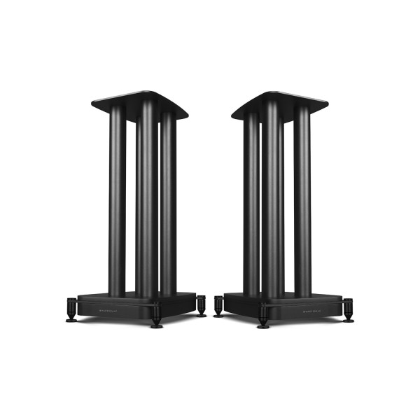 Wharfedale EVO 5.1 Bookshelf Speakers (Pair), Lunar Grey with Stands - stands 