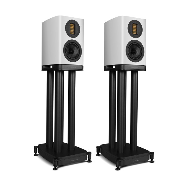 Wharfedale EVO 5.1 Bookshelf Speakers (Pair), Lunar Grey with Stands  -dual