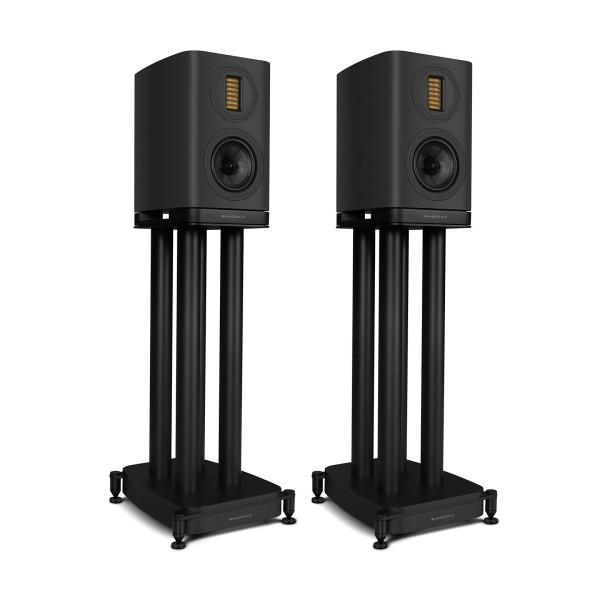 Wharfedale EVO 5.1 Bookshelf Speakers (Pair), Black with Stands - mai n