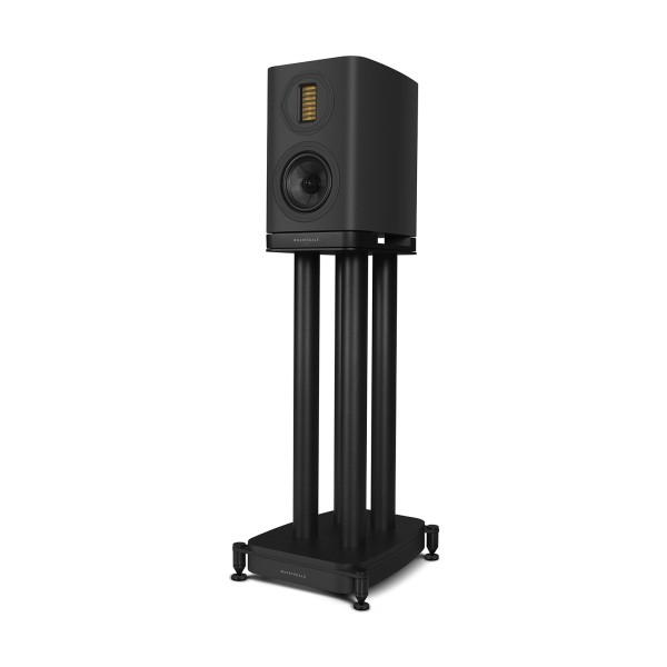 Wharfedale EVO 5.1 Bookshelf Speakers (Pair), Black with Stands - left 