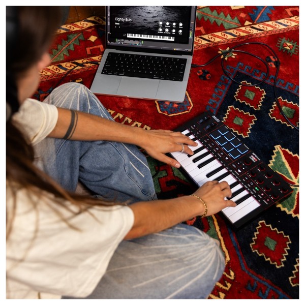 Akai Professional MPK Mini MK4 Compact MIDI Keyboard & Pad Controller, Black - Lifestyle 2