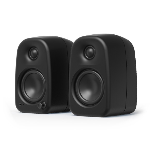 Kanto UKI 100W Desktop Speakers (Bluetooth, USB-C, Headphone out) – Black, Pair - A