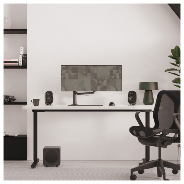 Kanto UKI 100W Desktop Speakers (Bluetooth, USB-C, Headphone out), Black (Pair) - Lifestyle