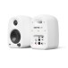 Kanto UKI 100W Desktop Speakers with Bluetooth, USB-C, Headphone Out, Chalk (Pair) - Angled Front/Back