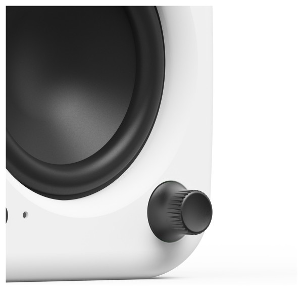 Kanto UKI 100W Desktop Speakers with Bluetooth, USB-C, Headphone Out, Chalk (Pair) - Volume Detail