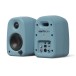 Kanto UKI 100W Desktop Speakers with Bluetooth, USB-C, Headphone Out, Blue (Pair) - Angled Front/Back