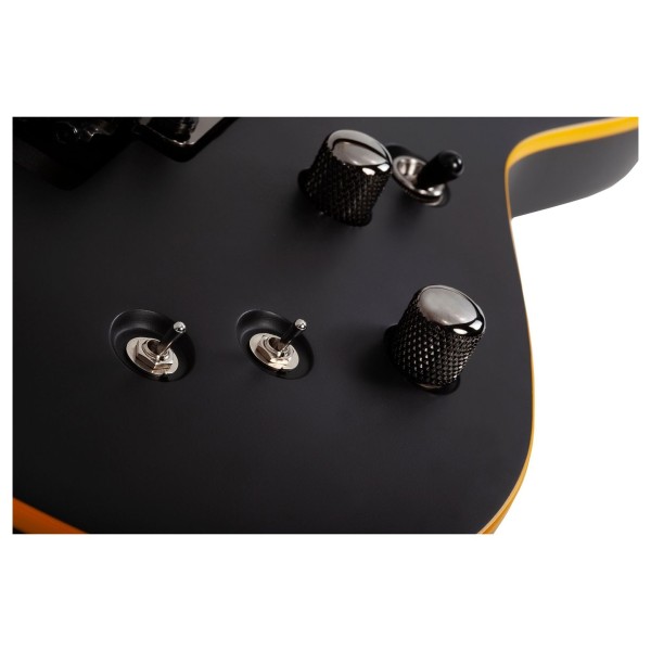 Schecter Demon 6 FR S, Aged Black Satin - knobs 
