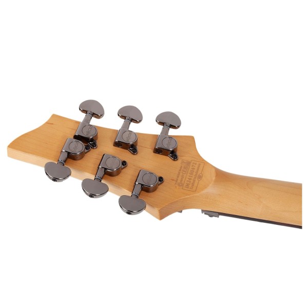 Schecter Demon 6 FR S, Aged Black Satin - headstock back 