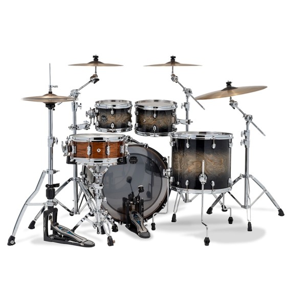 Mapex Saturn VI 22" 4pc Fast Rock Shell Pack, Black Ink Burst