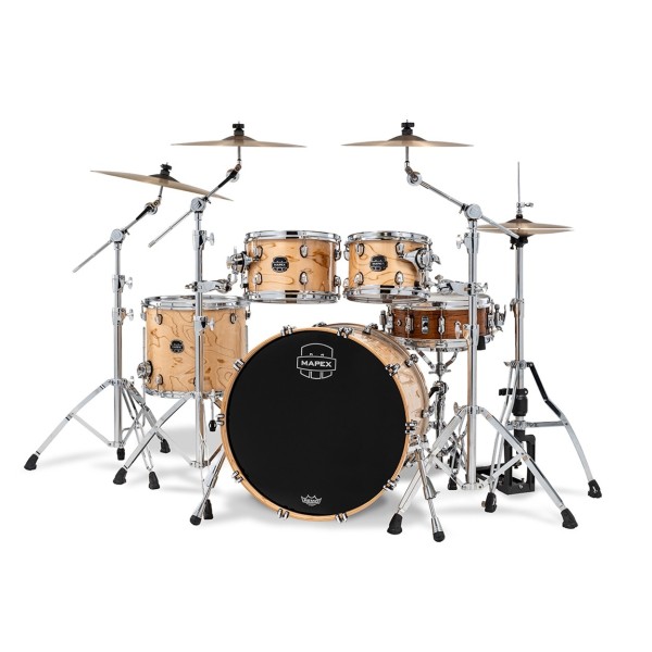 Mapex Saturn VI 22" 4pc Saturn VI Fast Rock Shell Pack, Exotic Natural Maple