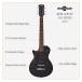 3/4 New Jersey Left Handed Electric Guitar by Gear4music, Black