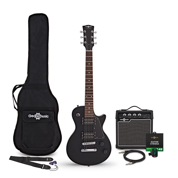 3/4 New Jersey Electric Guitar Black, Mini Guitar Amp Pack
