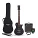 3/4 New Jersey Electric Guitar Black, Mini Guitar Amp Pack