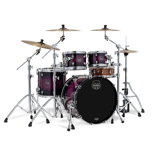 Mapex Saturn VI 22" 4pc Saturn VI Fast Rock Shell Pack, Royal Purple Burst
