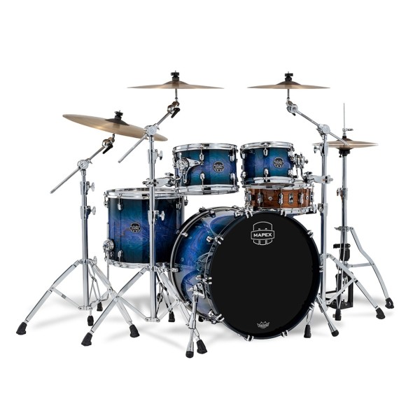 Mapex Saturn VI 22" 4pc Saturn VI Fast Rock Shell Pack, Cobalt Burst