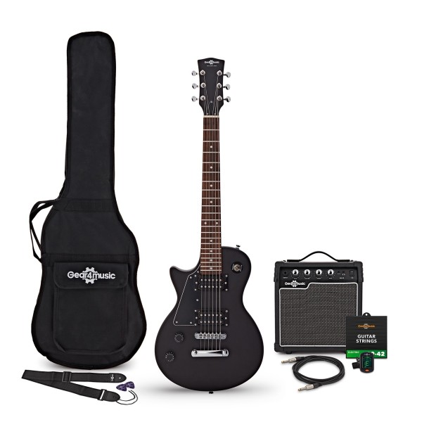 3/4 New Jersey Electric Guitar Black, Mini Guitar Amp Pack