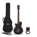 3/4 New Jersey Electric Guitar Black, Mini Guitar Amp Pack