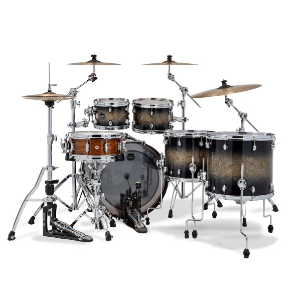Mapex Saturn VI 22" 5pc Saturn VI Studioease Shell Pack, Black Ink Burst