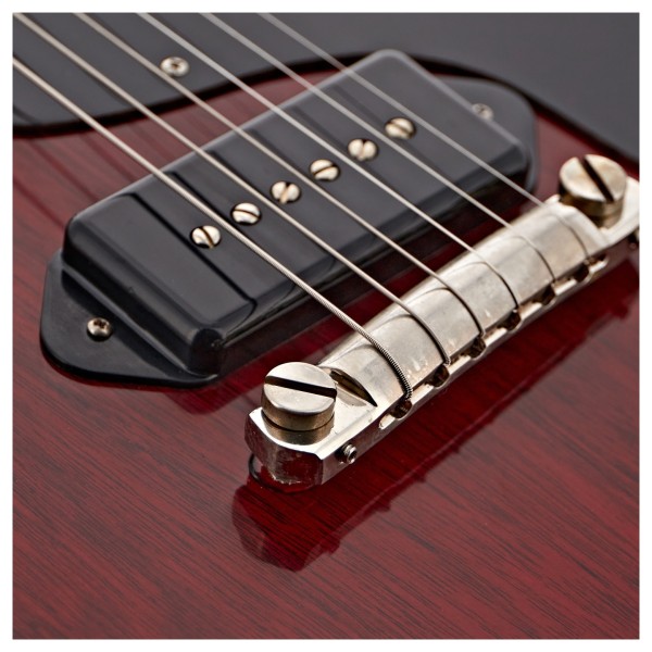 Gibson Custom 1958 Les Paul Junior Double Cut Reissue VOS, Cherry Red #841692 - pickup and bridge