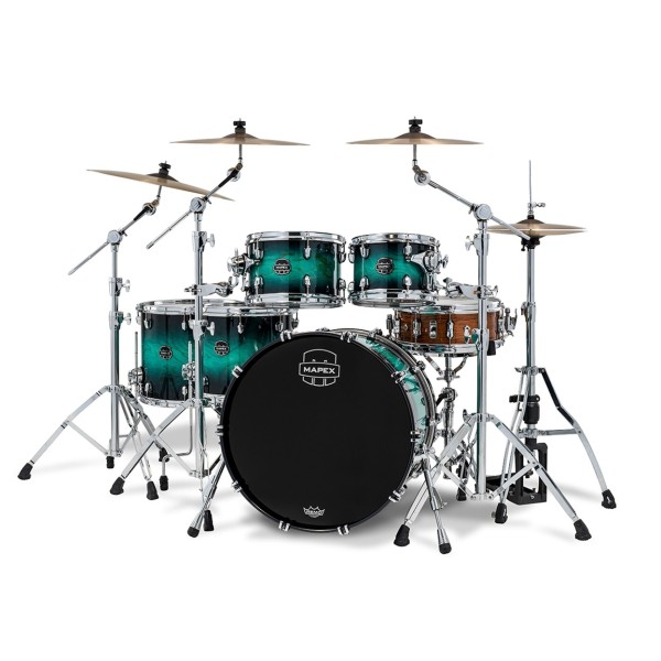 Mapex Saturn VI 22" 5pc Saturn VI Studioease Shell Pack, Marine Teal Burst