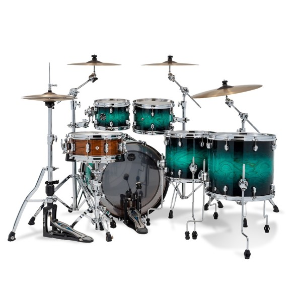 Mapex Saturn VI 22" 5pc Saturn VI Studioease Shell Pack, Marine Teal Burst