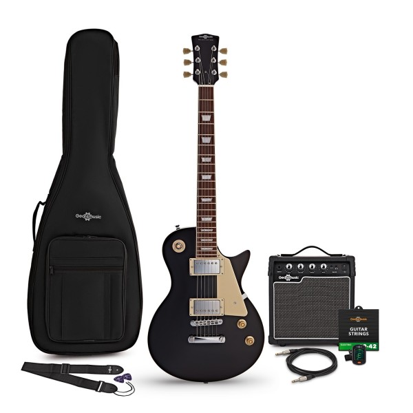 New Jersey Select Electric Guitar Black, 10W Guitar Amp & Accessory Pack